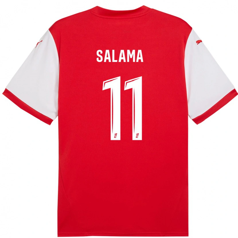 Danxen Mann Amine Salama #11 Rød Hvit Hjemmetrøye Drakt Trøye 2024/25 Skjorter T-Skjorte