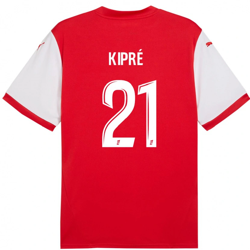 Danxen Mann Cédric Kipré #21 Rød Hvit Hjemmetrøye Drakt Trøye 2024/25 Skjorter T-Skjorte