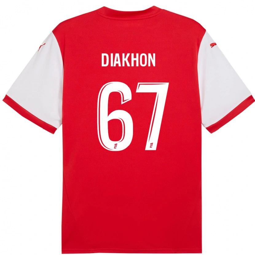 Danxen Mann Mamadou Diakhon #67 Rød Hvit Hjemmetrøye Drakt Trøye 2024/25 Skjorter T-Skjorte