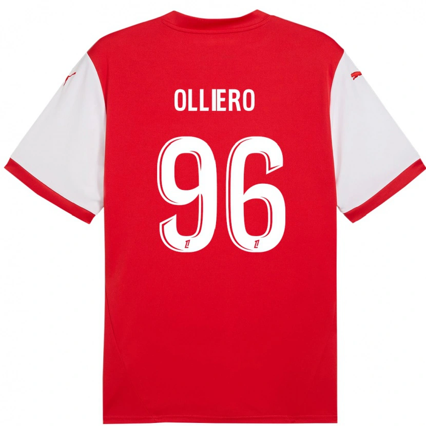 Danxen Mann Alexandre Olliero #96 Rød Hvit Hjemmetrøye Drakt Trøye 2024/25 Skjorter T-Skjorte