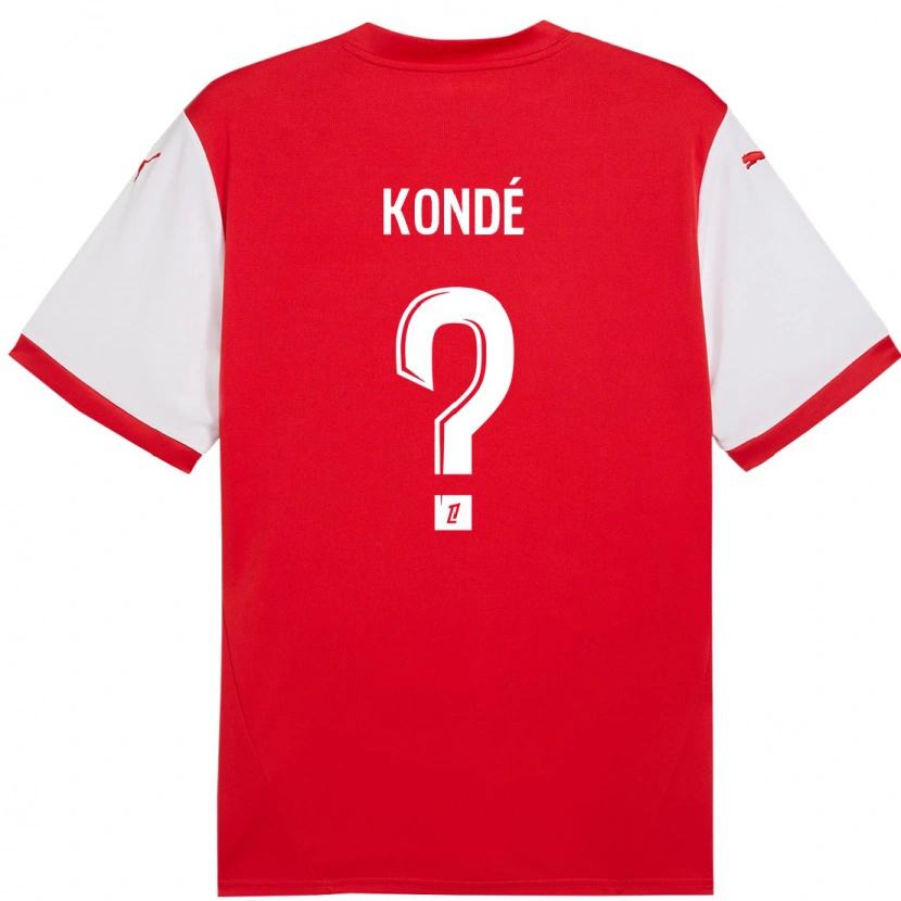 Danxen Mann Jean-Charles Kondé #0 Rød Hvit Hjemmetrøye Drakt Trøye 2024/25 Skjorter T-Skjorte