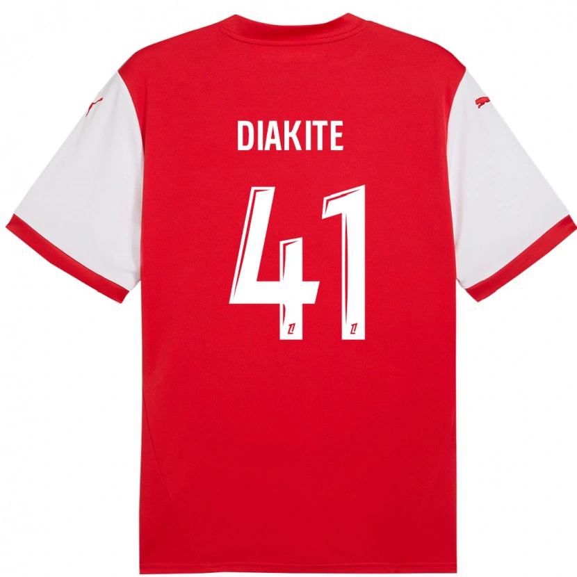 Danxen Mann Ibrahim Diakité #41 Rød Hvit Hjemmetrøye Drakt Trøye 2024/25 Skjorter T-Skjorte