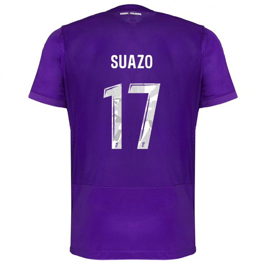 Danxen Mann Gabriel Suazo #17 Lilla Hvit Hjemmetrøye Drakt Trøye 2024/25 Skjorter T-Skjorte