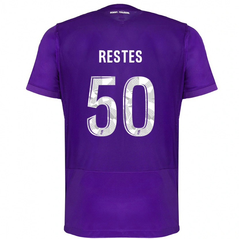 Danxen Mann Guillaume Restes #50 Lilla Hvit Hjemmetrøye Drakt Trøye 2024/25 Skjorter T-Skjorte