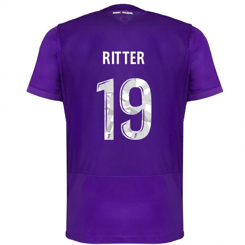 Danxen Mann Morgane Ritter #19 Lilla Hvit Hjemmetrøye Drakt Trøye 2024/25 Skjorter T-Skjorte