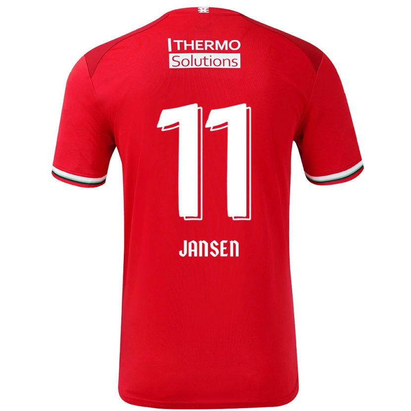 Danxen Mann Renate Jansen #11 Rød Hvit Hjemmetrøye Drakt Trøye 2024/25 Skjorter T-Skjorte