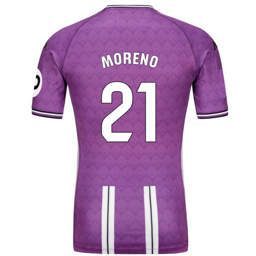 Danxen Mann Xavi Moreno #21 Lilla Hvit Hjemmetrøye Drakt Trøye 2024/25 Skjorter T-Skjorte