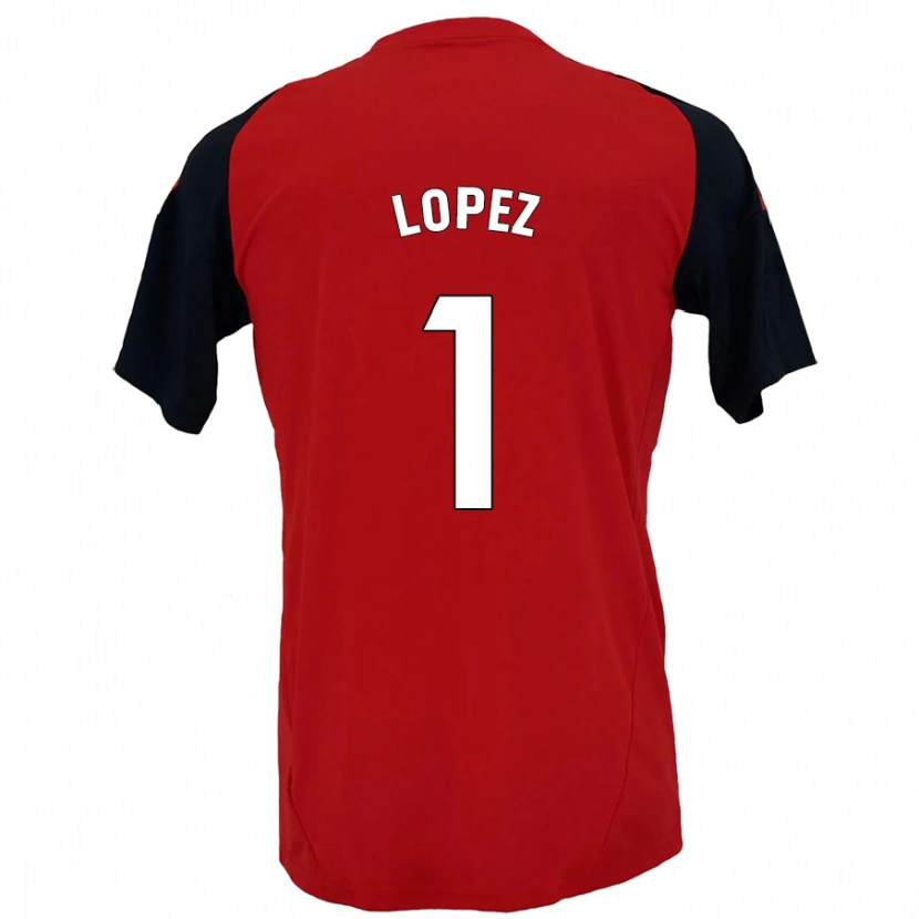Danxen Mann Luis López #1 Rød Svart Hjemmetrøye Drakt Trøye 2024/25 Skjorter T-Skjorte