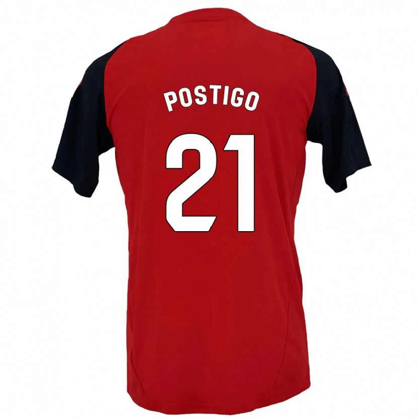 Danxen Mann Sergio Postigo #21 Rød Svart Hjemmetrøye Drakt Trøye 2024/25 Skjorter T-Skjorte
