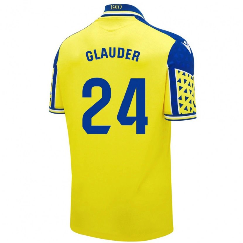 Danxen Mann Cristian Glauder #24 Gul Blå Hjemmetrøye Drakt Trøye 2024/25 Skjorter T-Skjorte