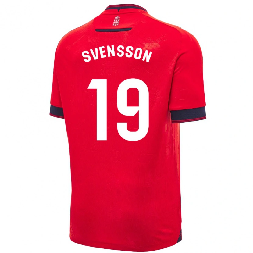 Danxen Mann Max Svensson #19 Rød Hvit Hjemmetrøye Drakt Trøye 2024/25 Skjorter T-Skjorte