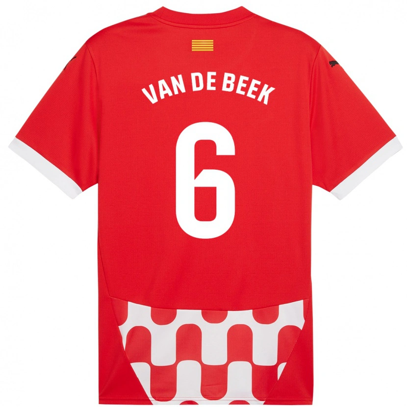 Danxen Mann Donny Van De Beek #6 Rød Hvit Hjemmetrøye Drakt Trøye 2024/25 Skjorter T-Skjorte