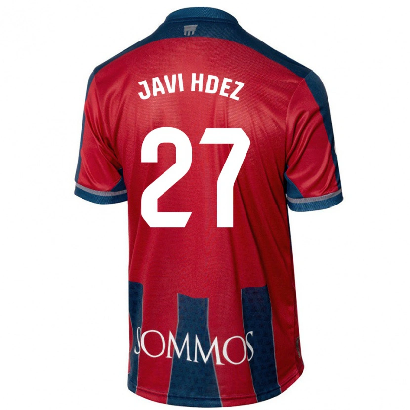 Danxen Mann Javi Hernández #27 Rød Blå Hjemmetrøye Drakt Trøye 2024/25 Skjorter T-Skjorte