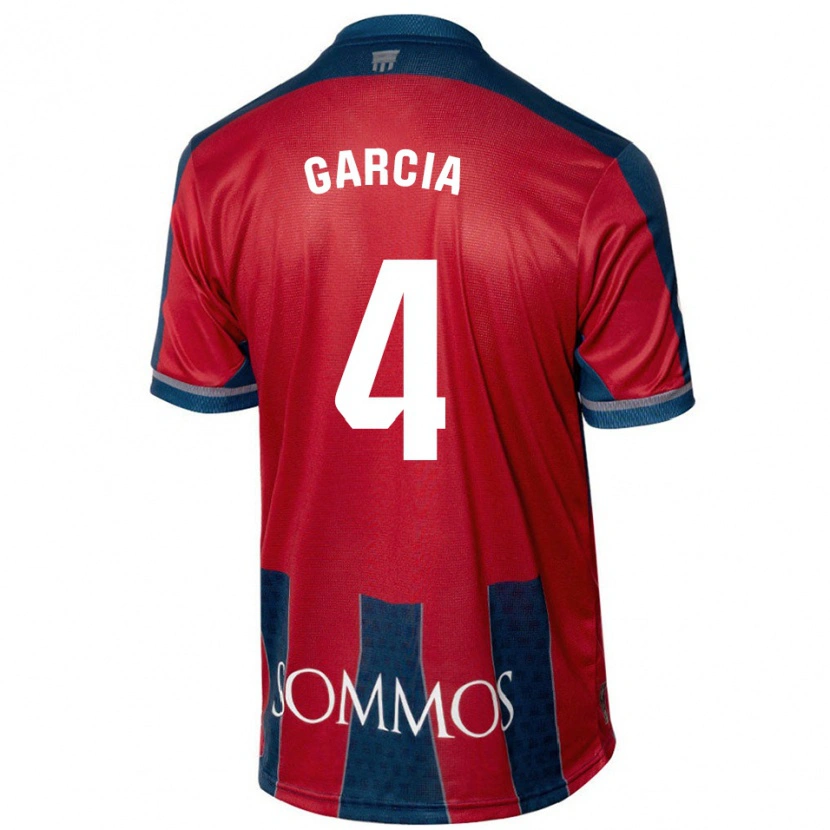 Danxen Mann Nacho García #4 Rød Blå Hjemmetrøye Drakt Trøye 2024/25 Skjorter T-Skjorte
