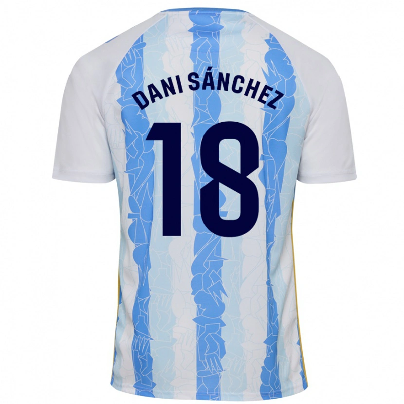 Danxen Mann Dani Sánchez #18 Hvit Blå Hjemmetrøye Drakt Trøye 2024/25 Skjorter T-Skjorte