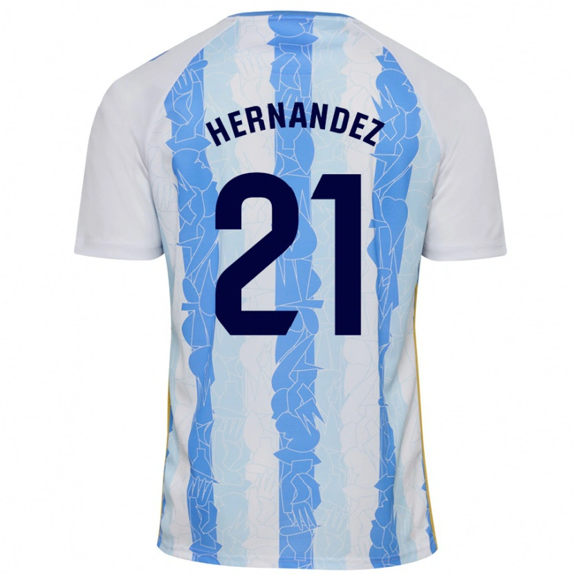 Danxen Mann Juan Hernández #21 Hvit Blå Hjemmetrøye Drakt Trøye 2024/25 Skjorter T-Skjorte