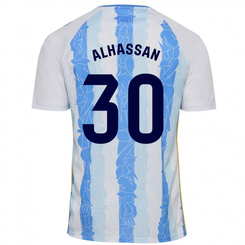 Danxen Mann Mubarak Alhassan #30 Hvit Blå Hjemmetrøye Drakt Trøye 2024/25 Skjorter T-Skjorte