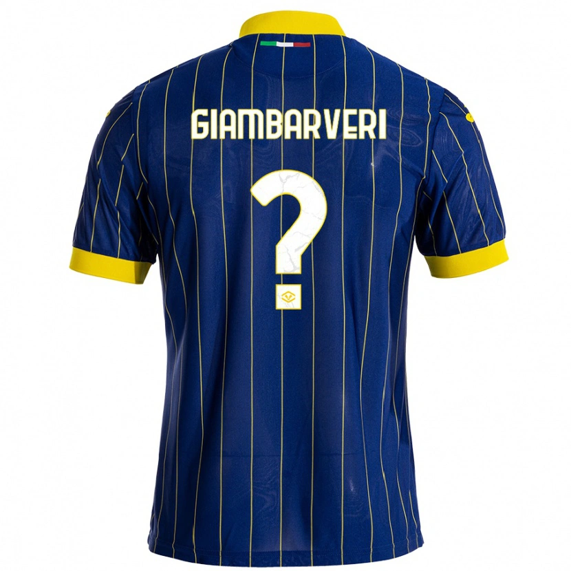 Danxen Mann Mattia Giambarveri #0 Blå Gul Hjemmetrøye Drakt Trøye 2024/25 Skjorter T-Skjorte