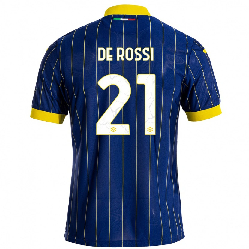 Danxen Mann Michele De Rossi #21 Blå Gul Hjemmetrøye Drakt Trøye 2024/25 Skjorter T-Skjorte