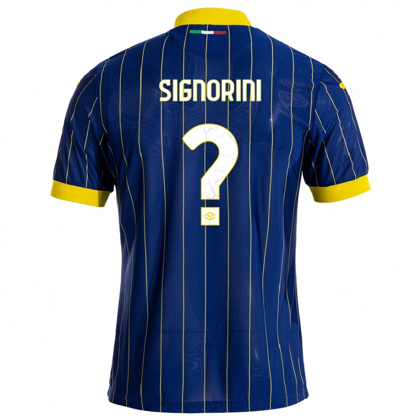 Danxen Mann Simone Signorini #0 Blå Gul Hjemmetrøye Drakt Trøye 2024/25 Skjorter T-Skjorte
