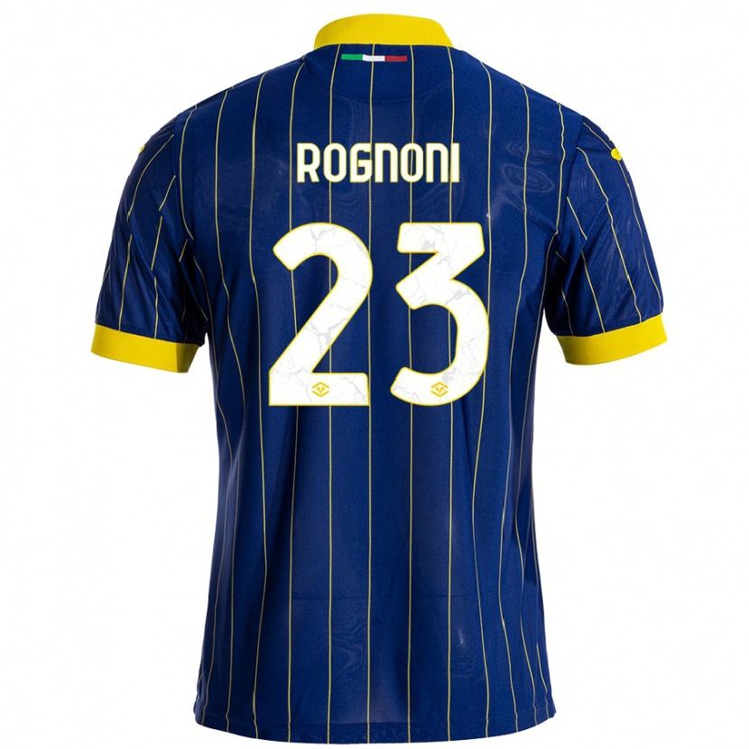 Danxen Mann Alessia Rognoni #23 Blå Gul Hjemmetrøye Drakt Trøye 2024/25 Skjorter T-Skjorte