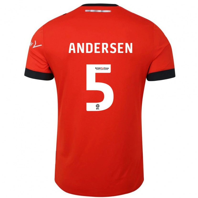 Danxen Mann Mads Andersen #5 Oransje Svart Hjemmetrøye Drakt Trøye 2024/25 Skjorter T-Skjorte