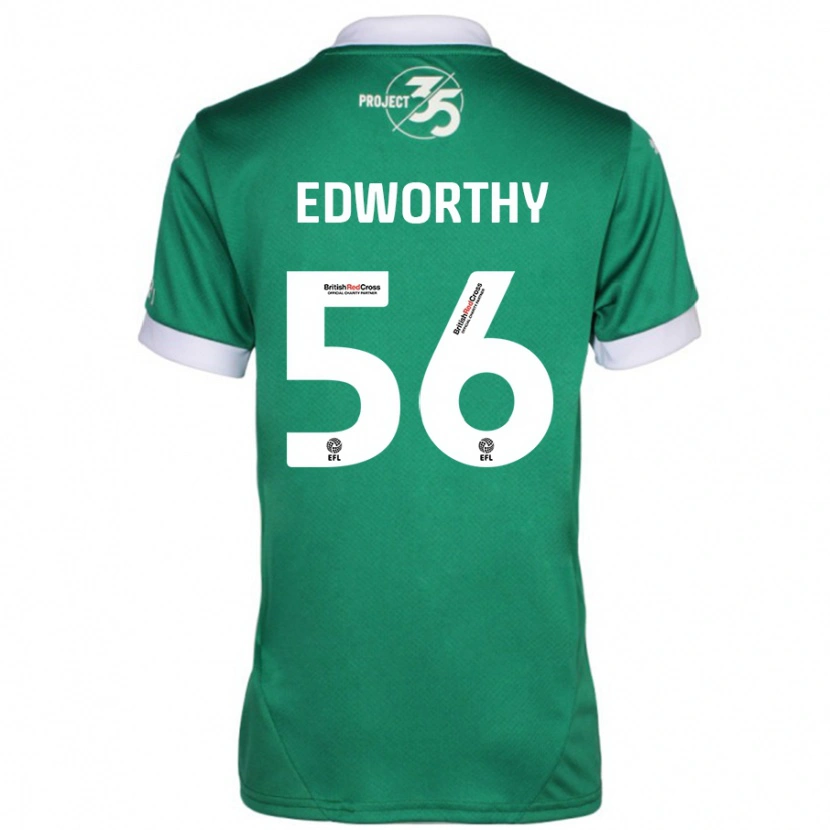 Danxen Mann Kieran Edworthy #56 Grønn Hvit Hjemmetrøye Drakt Trøye 2024/25 Skjorter T-Skjorte