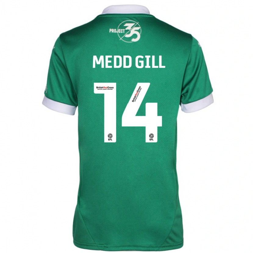 Danxen Mann Tamsin Medd-Gill #14 Grønn Hvit Hjemmetrøye Drakt Trøye 2024/25 Skjorter T-Skjorte
