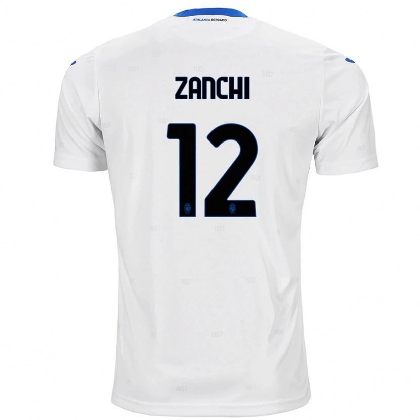 Danxen Mann Edoardo Zanchi #12 Hvit Bortetrøye Drakt Trøye 2024/25 Skjorter T-Skjorte