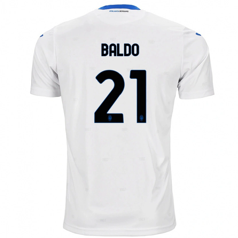 Danxen Mann Nicolò Baldo #21 Hvit Bortetrøye Drakt Trøye 2024/25 Skjorter T-Skjorte