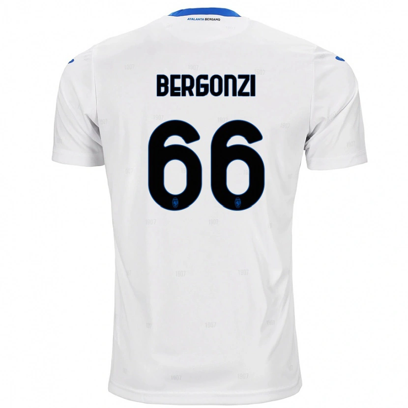 Danxen Mann Federico Bergonzi #66 Hvit Bortetrøye Drakt Trøye 2024/25 Skjorter T-Skjorte