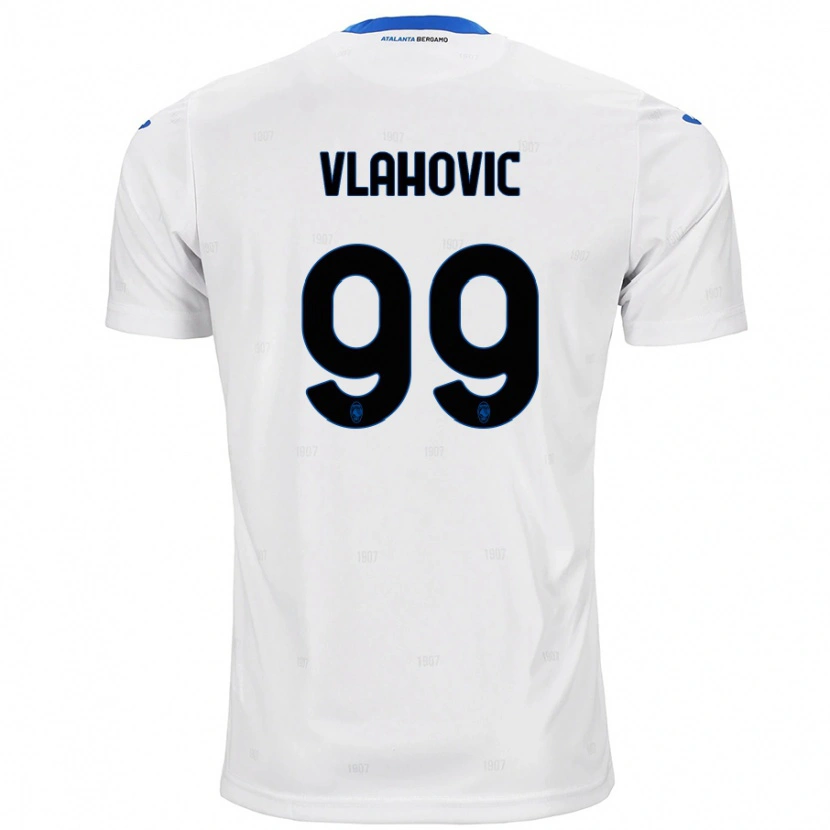 Danxen Mann Vanja Vlahovic #99 Hvit Bortetrøye Drakt Trøye 2024/25 Skjorter T-Skjorte