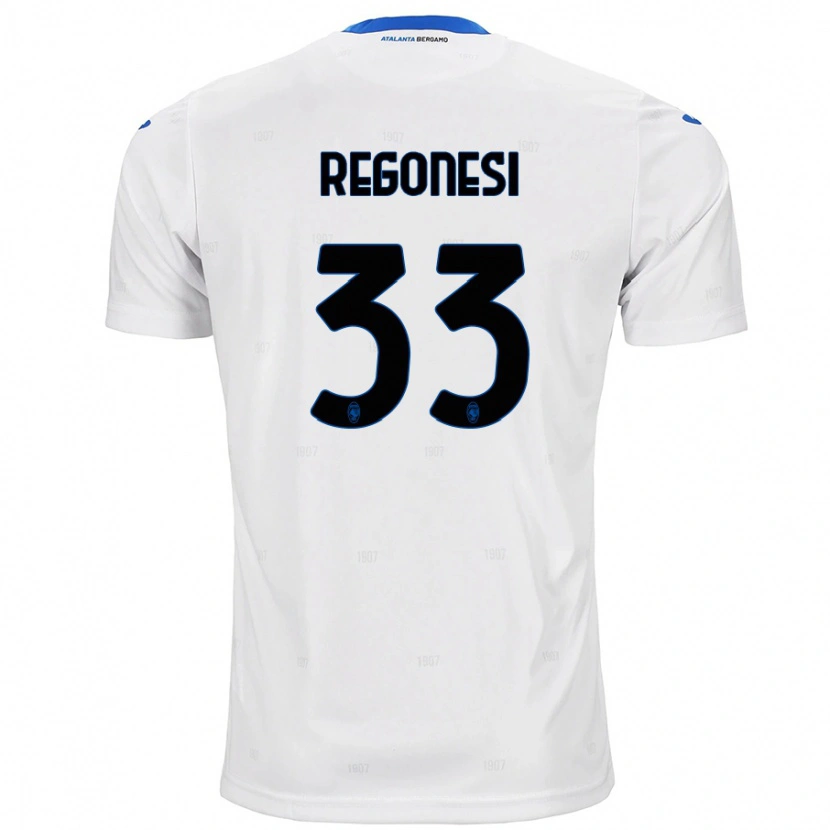 Danxen Mann Iacopo Regonesi #33 Hvit Bortetrøye Drakt Trøye 2024/25 Skjorter T-Skjorte