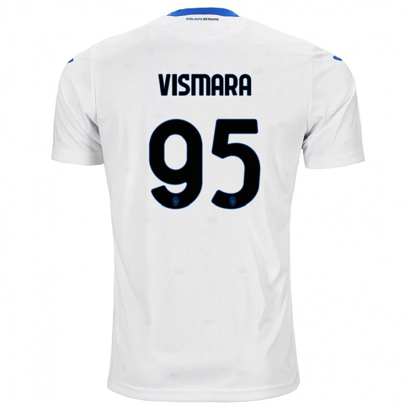 Danxen Mann Paolo Vismara #95 Hvit Bortetrøye Drakt Trøye 2024/25 Skjorter T-Skjorte