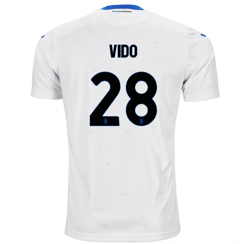 Danxen Mann Luca Vido #28 Hvit Bortetrøye Drakt Trøye 2024/25 Skjorter T-Skjorte