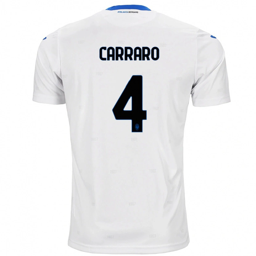 Danxen Mann Marco Carraro #4 Hvit Bortetrøye Drakt Trøye 2024/25 Skjorter T-Skjorte