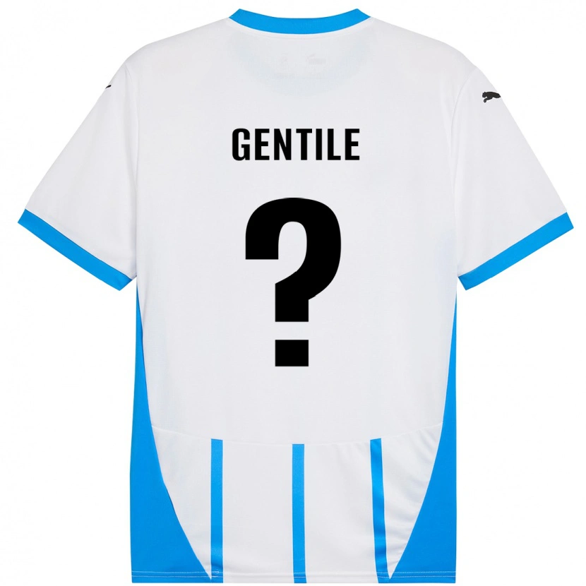 Danxen Mann Raffaele Gentile #0 Hvit Blå Bortetrøye Drakt Trøye 2024/25 Skjorter T-Skjorte