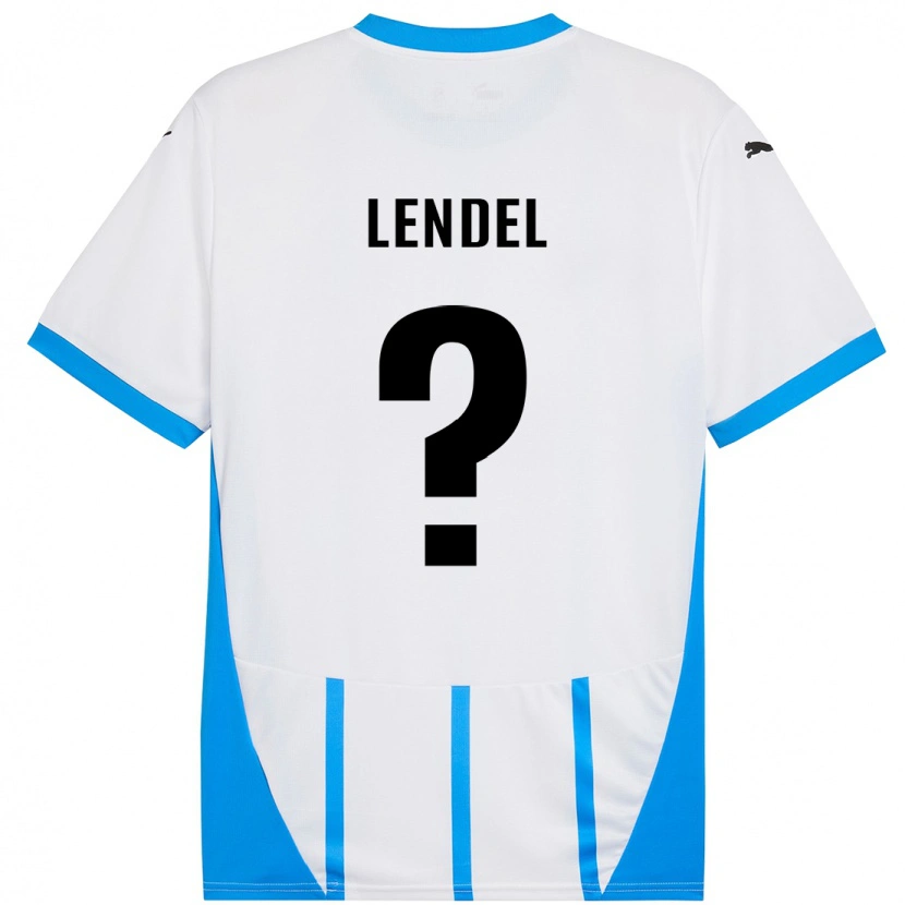 Danxen Mann Davide Lendel #0 Hvit Blå Bortetrøye Drakt Trøye 2024/25 Skjorter T-Skjorte