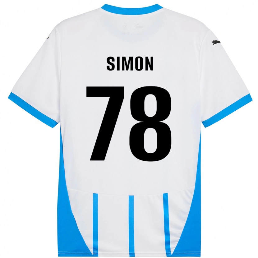 Danxen Mann Bénédicte Simon #78 Hvit Blå Bortetrøye Drakt Trøye 2024/25 Skjorter T-Skjorte