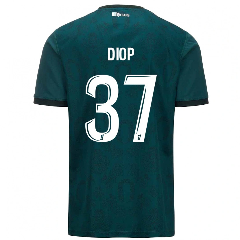 Danxen Mann Edan Diop #37 Mørk Grønn Bortetrøye Drakt Trøye 2024/25 Skjorter T-Skjorte