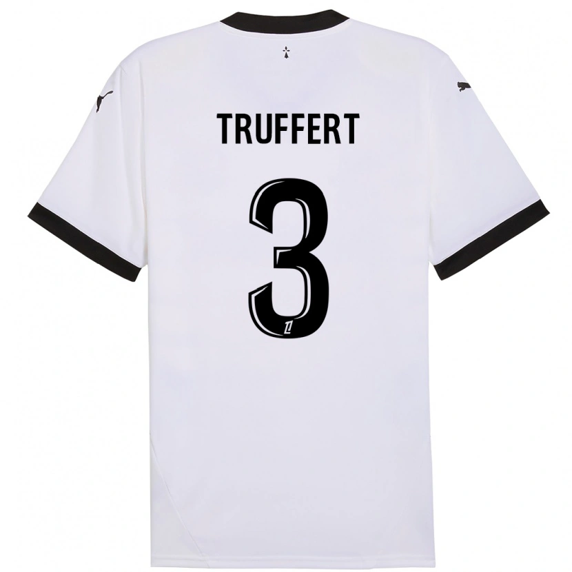 Danxen Mann Adrien Truffert #3 Hvit Svart Bortetrøye Drakt Trøye 2024/25 Skjorter T-Skjorte