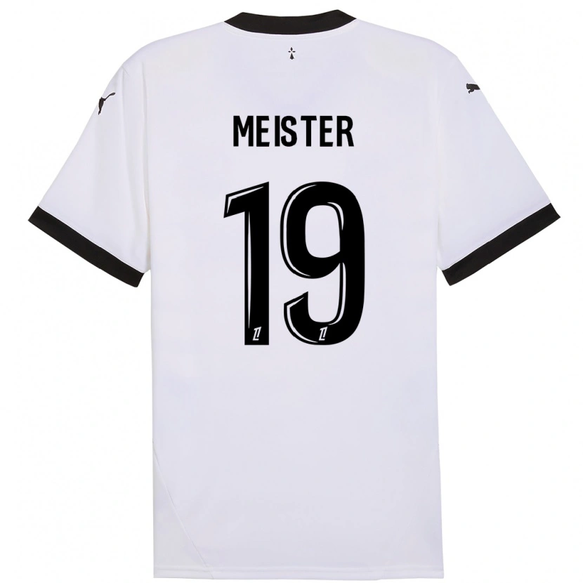 Danxen Mann Henrik Meister #19 Hvit Svart Bortetrøye Drakt Trøye 2024/25 Skjorter T-Skjorte