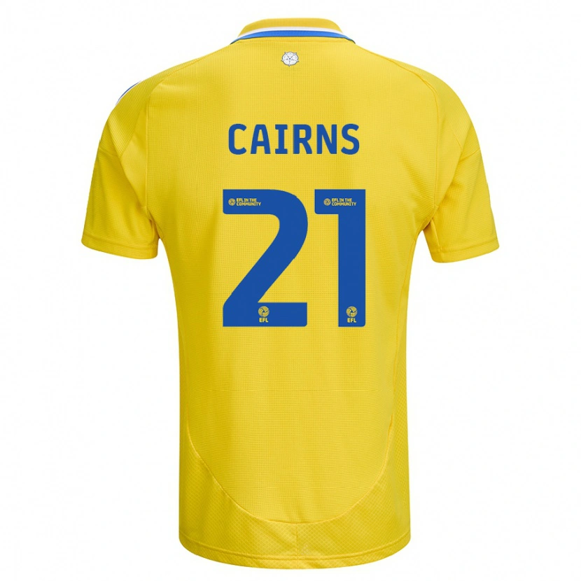 Danxen Mann Alex Cairns #21 Gul Blå Bortetrøye Drakt Trøye 2024/25 Skjorter T-Skjorte