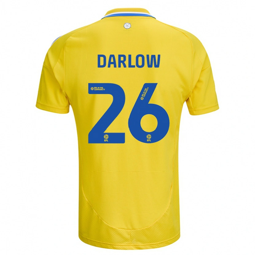 Danxen Mann Karl Darlow #26 Gul Blå Bortetrøye Drakt Trøye 2024/25 Skjorter T-Skjorte