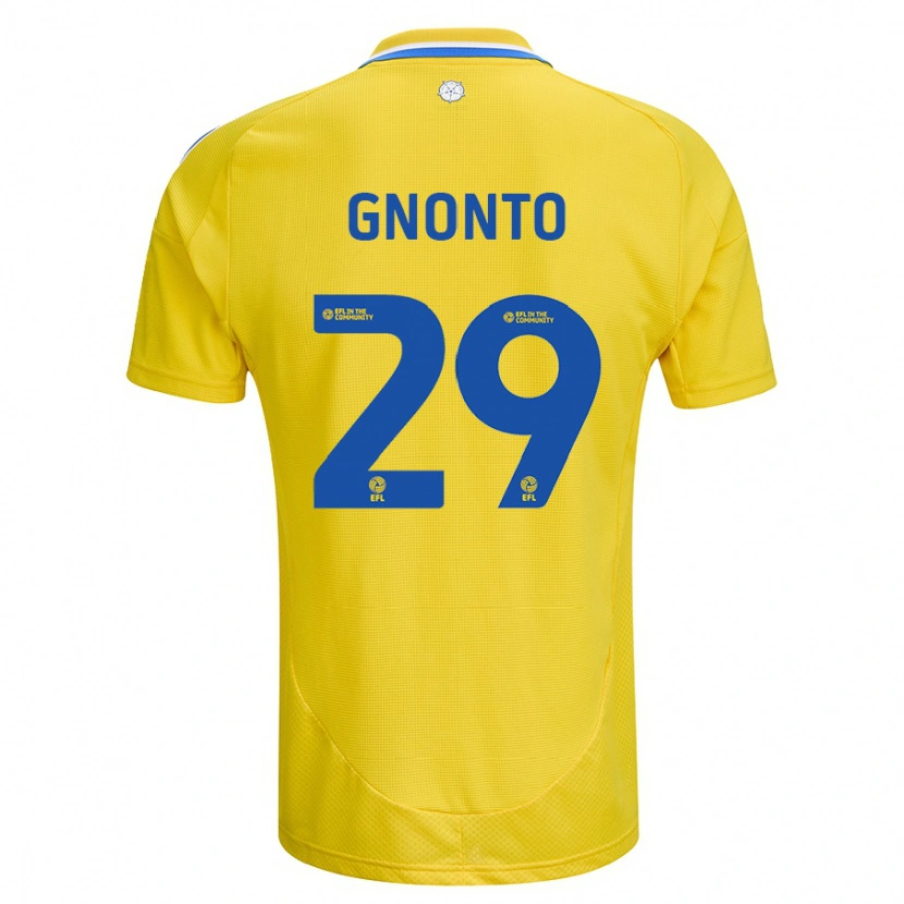 Danxen Mann Wilfried Gnonto #29 Gul Blå Bortetrøye Drakt Trøye 2024/25 Skjorter T-Skjorte