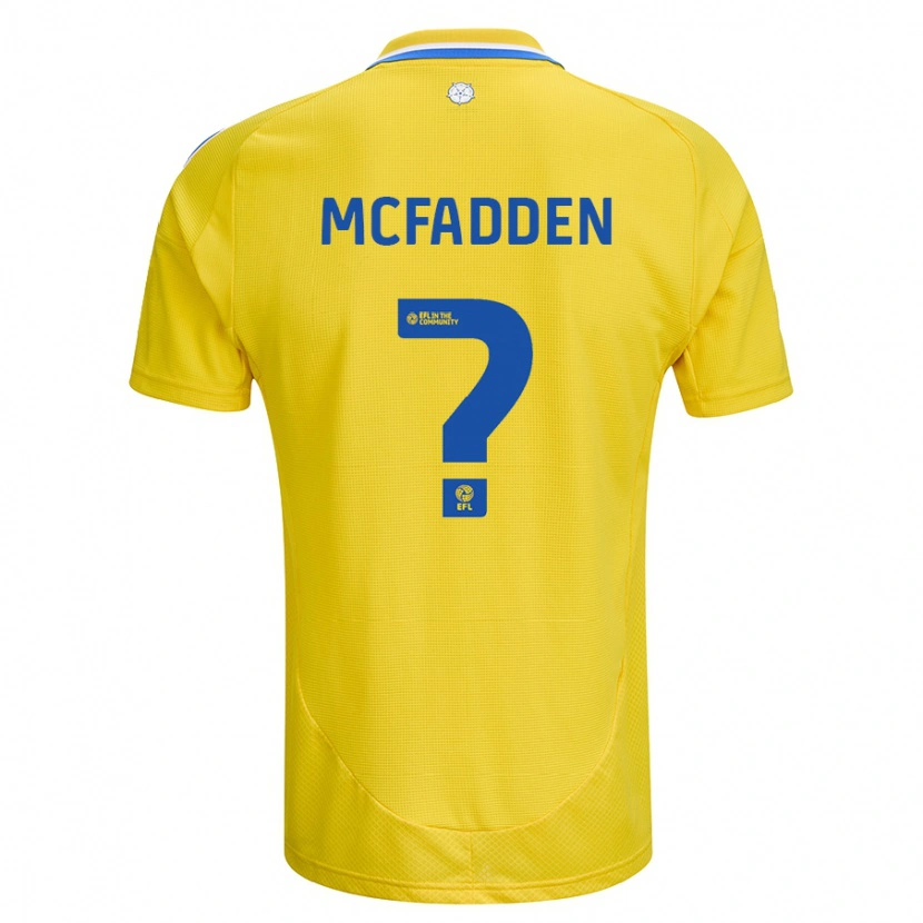 Danxen Mann Max Mcfadden #0 Gul Blå Bortetrøye Drakt Trøye 2024/25 Skjorter T-Skjorte