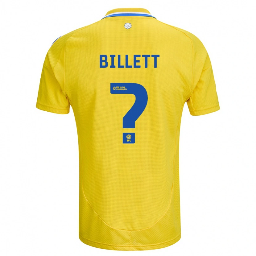 Danxen Mann Joe Billett #0 Gul Blå Bortetrøye Drakt Trøye 2024/25 Skjorter T-Skjorte