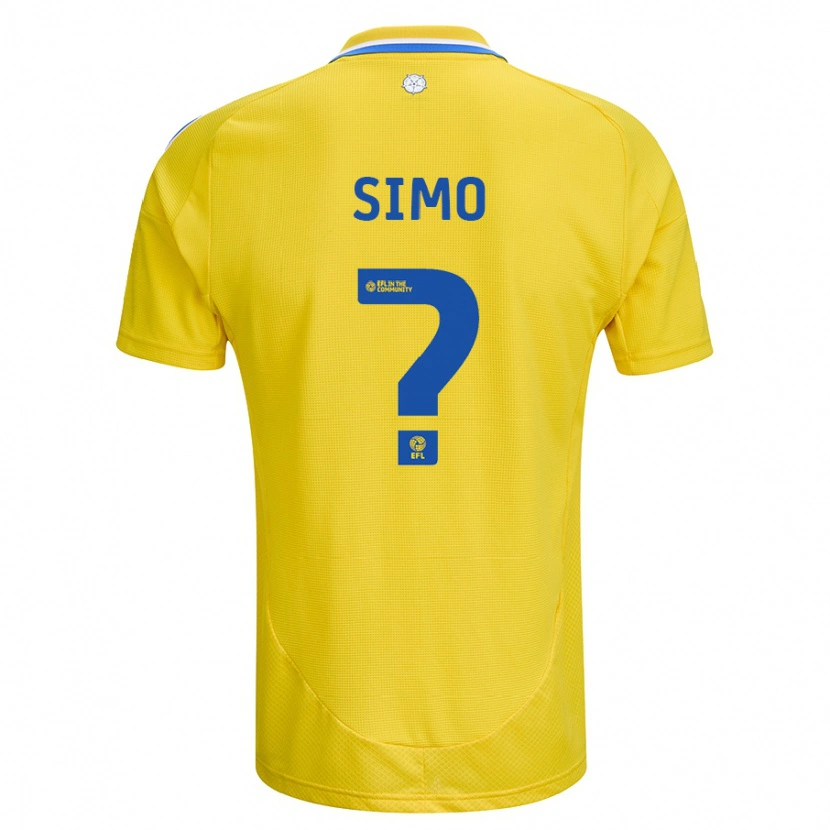 Danxen Mann Elton Simo #0 Gul Blå Bortetrøye Drakt Trøye 2024/25 Skjorter T-Skjorte