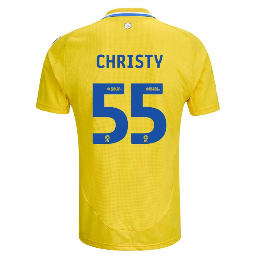 Danxen Mann Harry Christy #55 Gul Blå Bortetrøye Drakt Trøye 2024/25 Skjorter T-Skjorte
