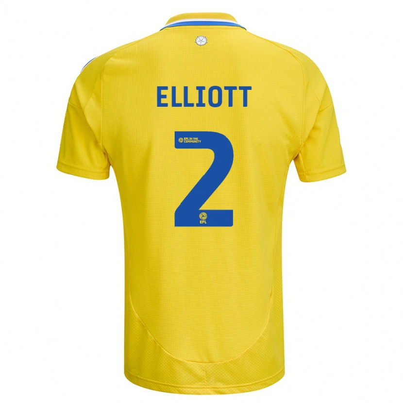 Danxen Mann Izzy Elliott #2 Gul Blå Bortetrøye Drakt Trøye 2024/25 Skjorter T-Skjorte